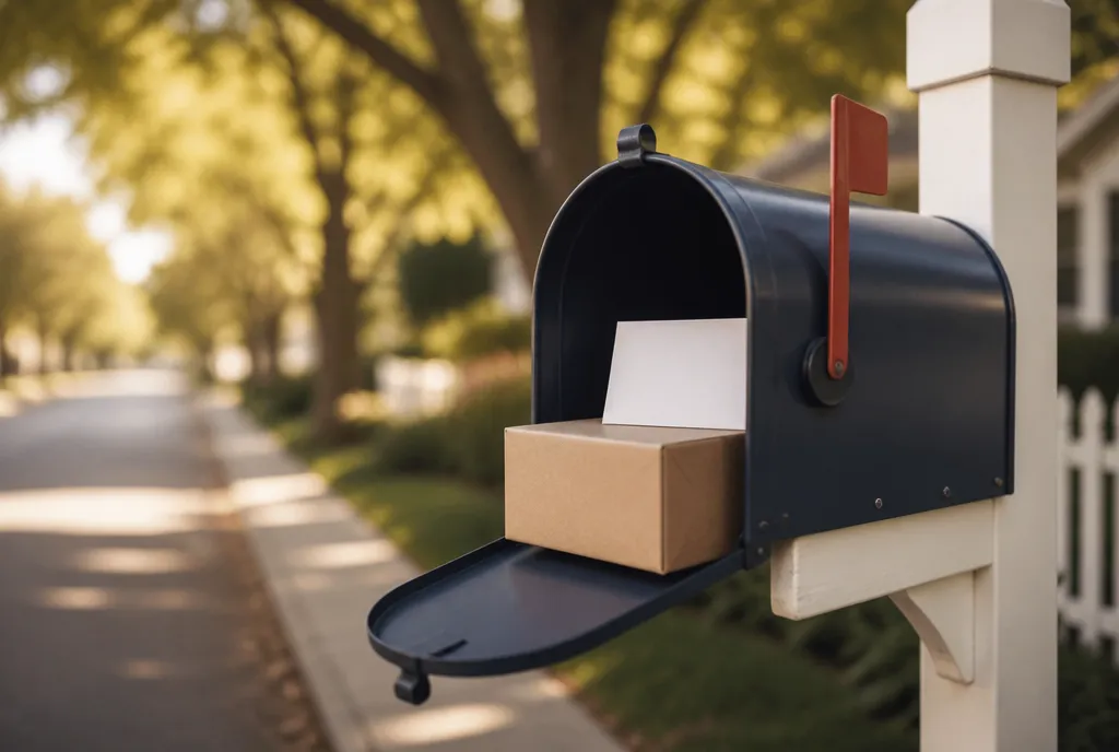 A small gift tucked at a residential mailbox